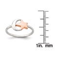 thumbnail image 2 of Primal Silver Sterling Silver Rose Tone Moon and Star Ring, 2 of 4