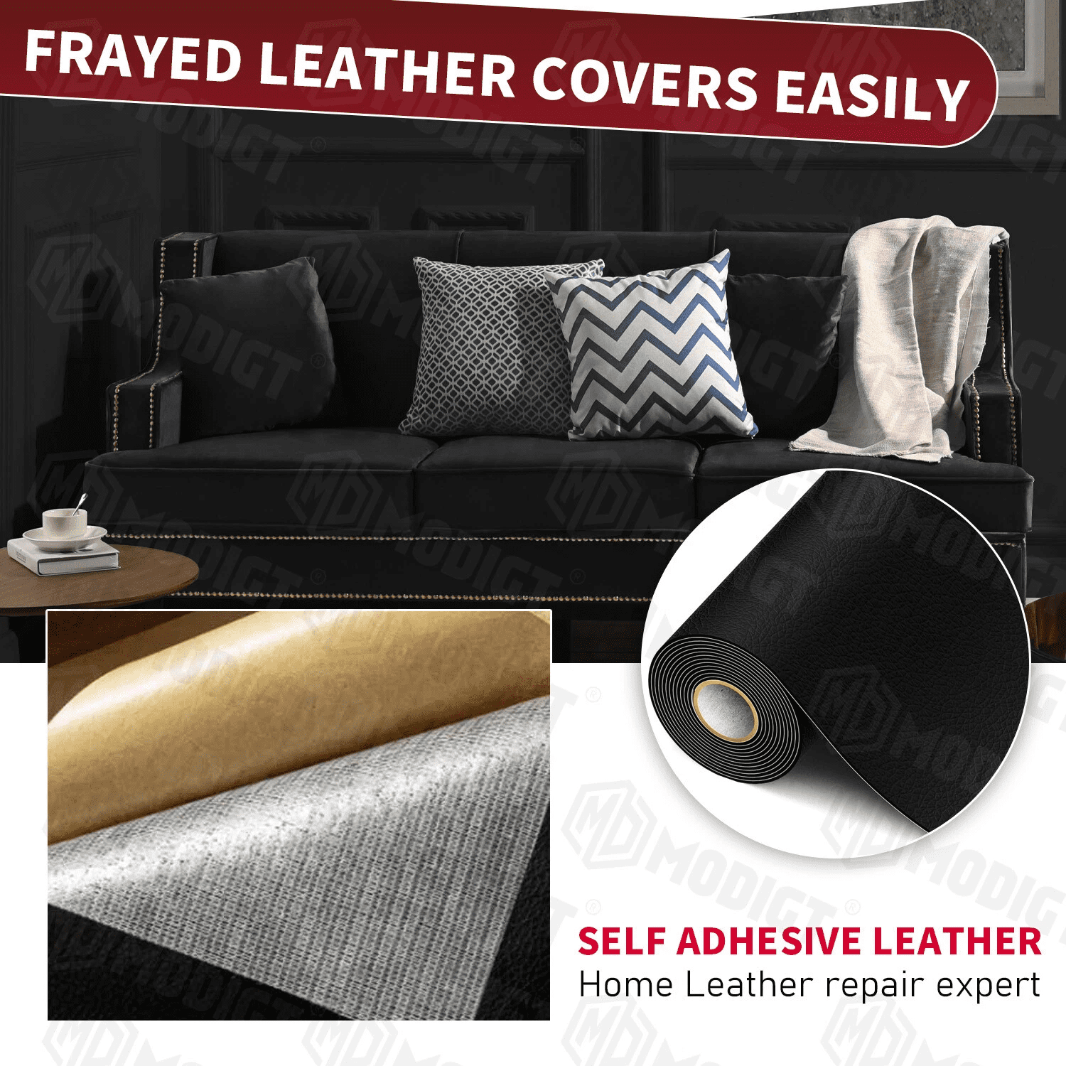 Beige Leather Repair Patch, 23.62 ×78.74 Inches Self Adhesive Leather Repair Patch, Leather Repair for Furniture, Couches, Car Seats, Cabinets, Handbags