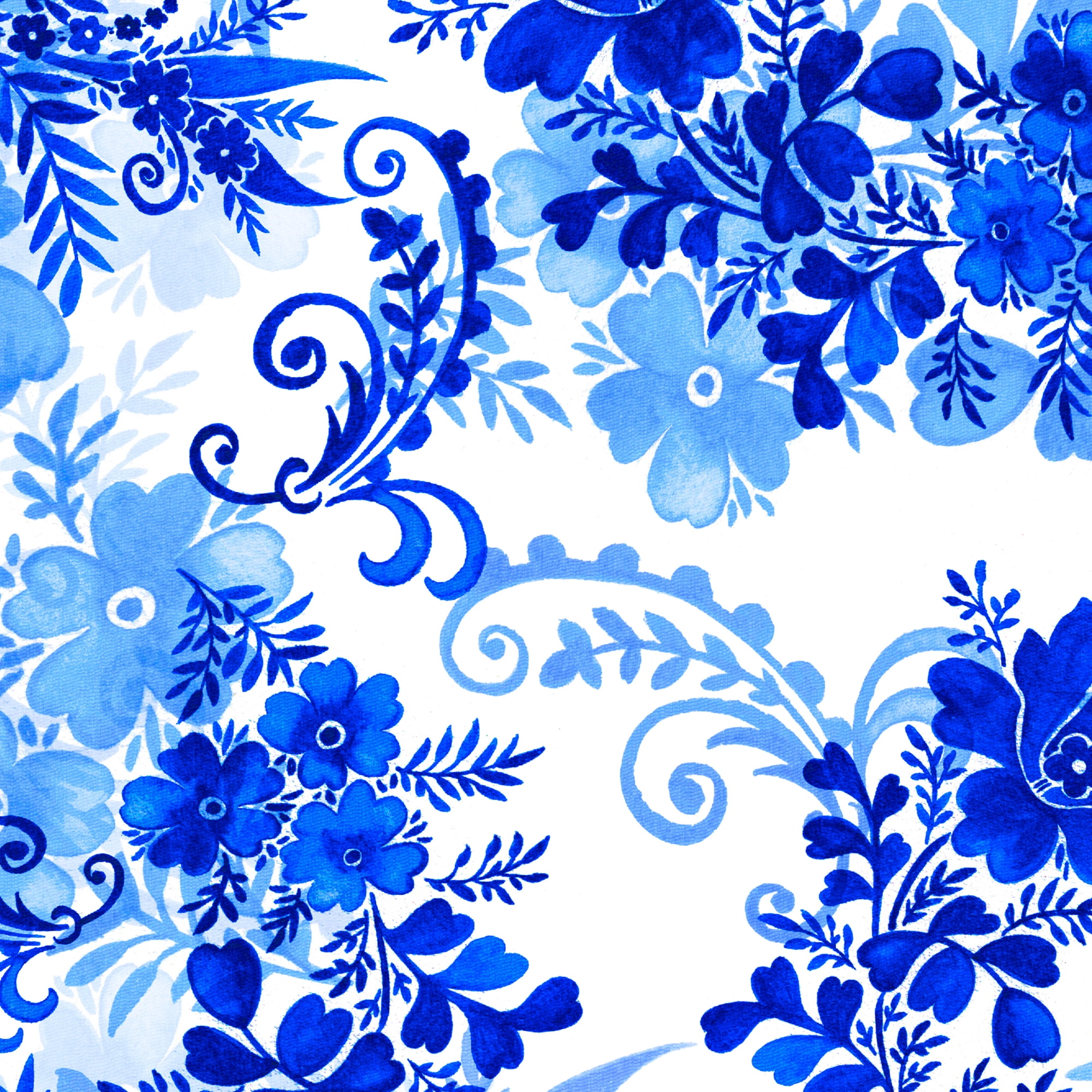Create It 18"x21" 100% Cotton Floral Precut Sewing & Craft Fabric, Blue 10 Pieces