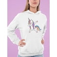 thumbnail image 2 of Colorful Dabbing Unicorn Hoodie Women -Image by Shutterstock, Female Medium, 2 of 4