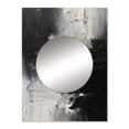 thumbnail image 2 of Designart "Delicate Brushstrokes Black and White II" Abstract Marble Mirror Wall Decor - Modern Black Abstract Living Room Wall Mirror Art - 32" x 24" Inch, 2 of 5