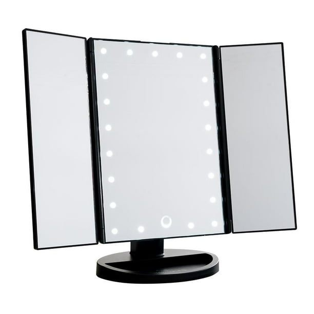 Touch Trifold Dimmable Led Makeup Mirror With Natural Lights Lighted Vanity Screen Cosmetic Stand Com Touch Trifold Dimmable Led Makeup, Impressions Vanity Touch 3 0 Trifold Dimmable Led Makeup Mirror