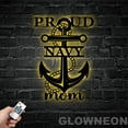 thumbnail image 4 of Glowneon Proud Navy Mom Metal Sign, Happy Navy Day Metal Wall Decor, 4 of 5