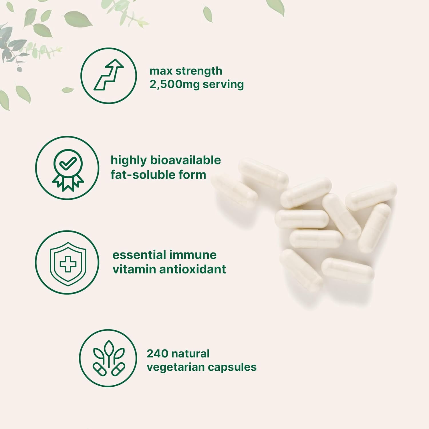 Micro Ingredients Liposomal Vitamin C 2,500mg, 240 Vegetarian Capsules | Highly Bioavailable Fat Soluble Form | Liposomal  Vitamins Supplement, Non-GMO, Gluten Free