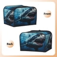 thumbnail image 2 of KLL 3D Realistic Shark Print 4 Slice Toaster Dust Covers Kitchen Small Appliance Cover with 2 Pockets,Can hold Jam Spreader Knife & Toaster Tongs (12.4 x 10.6 x 8.2), 2 of 6