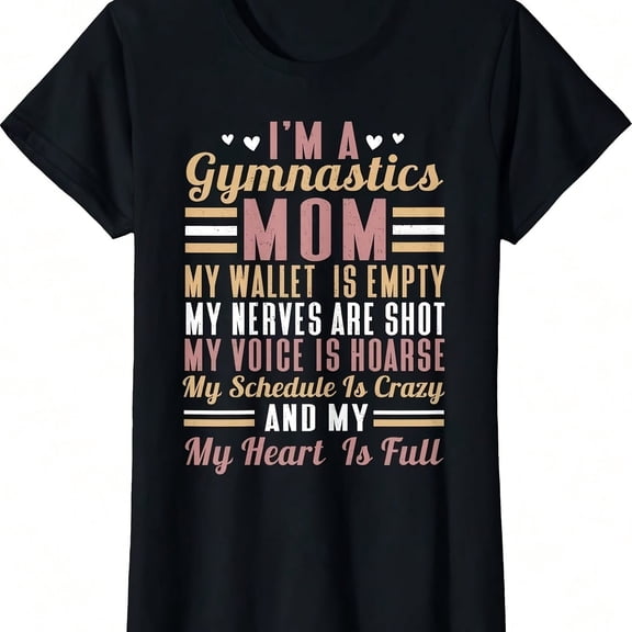 Proud Gymnast Porter Mom Gymnastics Mom T-Shirsthetic Y4141K Style Summer Top, Loose Fitting T-Shirt