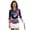 USA Flag, variant on HUIACONG Womens 3/4 Sleeve Golf Shirts with Patriotic Eagle Print, Quarter Zip Polo Shirts for Ladies Sports and Casual Tennis Activewear