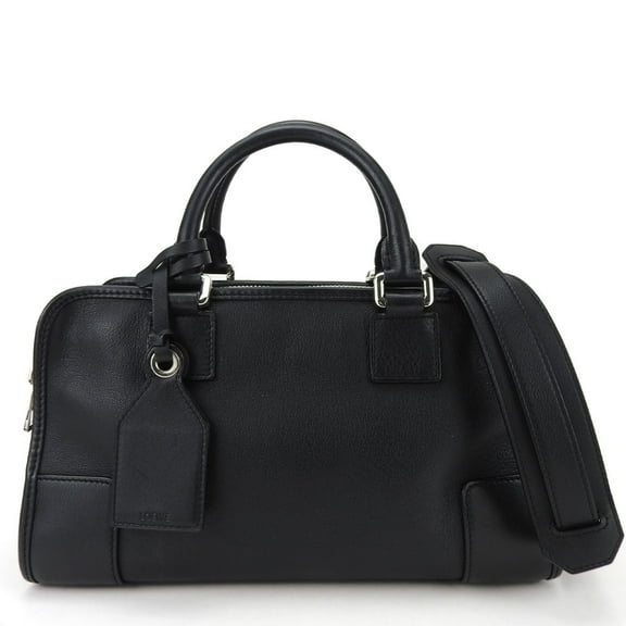 Pre-Owned LOEWE Handbag Amazona 28 Leather Black Anagram Women's (Good)