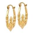 thumbnail image 2 of Primal Gold 14K Yellow Gold Claddagh Hoop Earrings, 2 of 4
