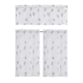 thumbnail image 2 of Kitchen Window Valance & Tier Curtain Set, Light Filtering Curtains, White/Gray, 2 of 5