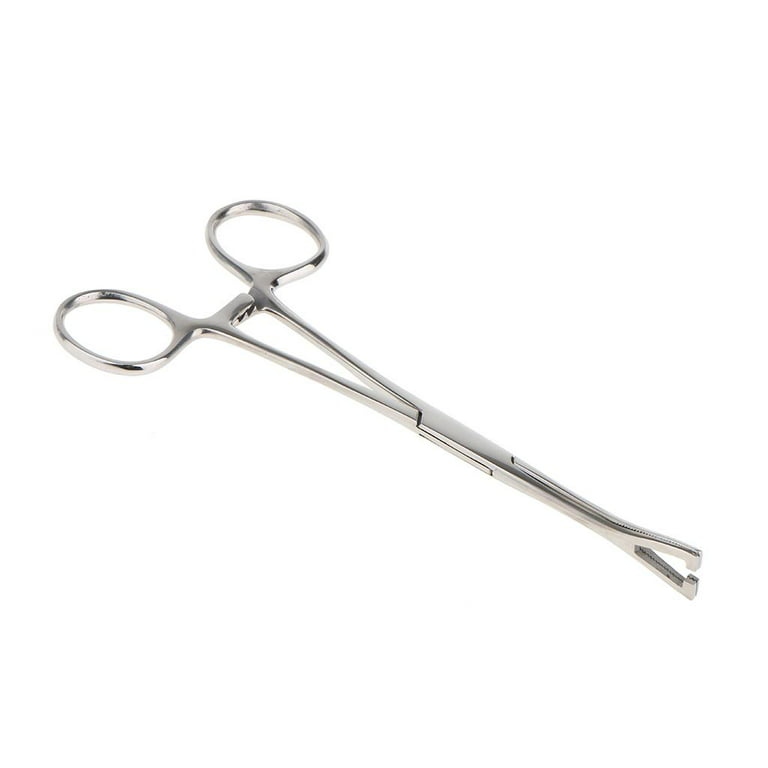 Stainless Steel Curved Locking Clamp Forceps Piercing Tools