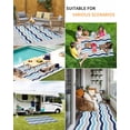 thumbnail image 5 of Outdoor Rug 4x6 ft Geometric Striped Pattern Waterproof Outdoor Patio Rug Mat Non Slip Outside Area Rugs Carpet for RV,Camping,Porch,Deck,Pool,Balconybackyard,Navy Blue Grey White Wave Pattern, 5 of 9