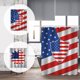 thumbnail image 1 of Cortina de ducha con la bandera estadounidense, cortina de ducha para baño, cortina de ducha moderna con estrellas y rayas, impermeable y resistente, ganchos de fácil instalación, decorativa, 1 of 6