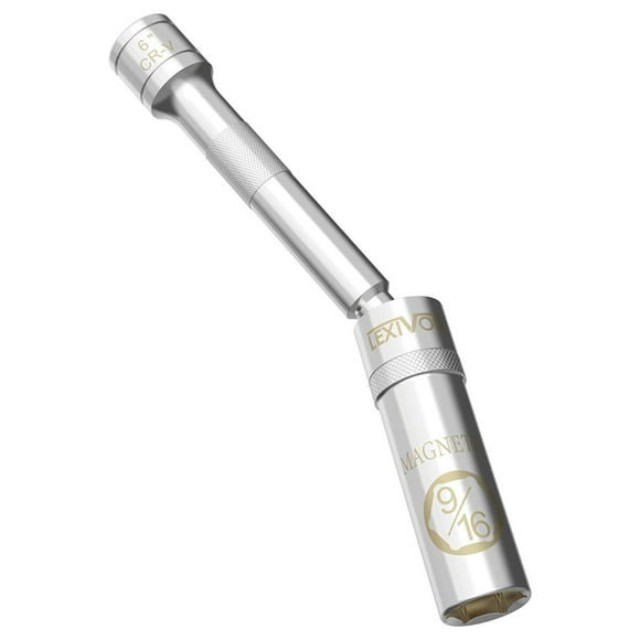 Dado Llave Bujía Magnético 9/16 LEXIVON giratorio largo 15cm