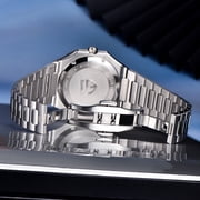 PAGANI DESIGN Men's Quartz Watch 37MM Stainless Steel Sports Waterproof Business Wrist Watch for Men, Synthetic Sapphire, Japan TMI VH31 Movt, PD-YS019