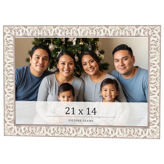21x14 Frame White Real Wood Picture Frame Width 1.5 inches | Interior Frame Depth 0.5 inches |