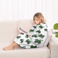 thumbnail image 4 of Cartoon Tractors Green White Pattern Blanket Hoodies for Kids 6-13YR Oversize Wearable Blanket Hoodies for Boys Girls Teens, 4 of 7