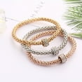 thumbnail image 2 of 3Pcs 18K Gold Plated Rhinestone Bracelets Set For Women Girls Bangle Jewelry Gifts, 2 of 3