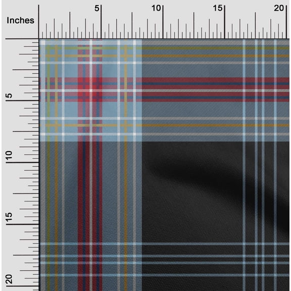 oneOone Silk Tabby Fabric Tartan Check Print Fabric BTY 42 Inch Wide