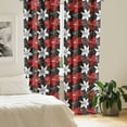 thumbnail image 2 of Ambesonne Floral Curtains, Garden Plants Botanic Art, Pair of 28"x95", Vermilion White Black, 2 of 5
