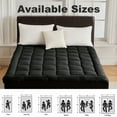 thumbnail image 5 of Twin Quilted Mattress Topper – Soft Pillow Top Fitted Mattress Pad, Down Alternative Fill, Cooling Comfort Breathable Mattress Cover, Machine Washable Deep Pocket Mattress Protector, Black, 5 of 7