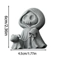 thumbnail image 2 of DFC Grim Statue Statue With Walking Dog Cute Halloween Home Tabletop Figurines Decoration, 2 of 4