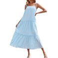 thumbnail image 1 of Vestido largo sin mangas liso sin mangas con tirantes finos bohemios para mujer Fridja hjkh2361, 1 of 9