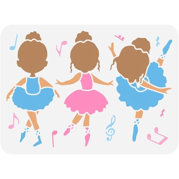 Plastic Drawing Painting Stencils Templates for Painting on Scrapbook Fabric Tiles Floor Furniture Wood Rectangle Ballet 29.7x21cm