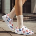 thumbnail image 3 of COEQINE Women Sneakers Running Walking Shoes White Sole US USA Flag Fashion Tennis Shoes for Travel Breathable Mesh Trainers Footwear for 4th of July, American Flag Balloon Fireworks, 3 of 7
