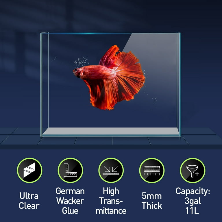Buy 16 Gallon Long Low Iron Ultra Clear Bookshelf Aquarium Online – Fish  Tank USA