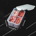 thumbnail image 3 of Four Compartment Refrigerator Storage Box Divided Veggie Tray With Lid Stackable Vegetable Storage Meat Fresh-Keeping Box, 3 of 7