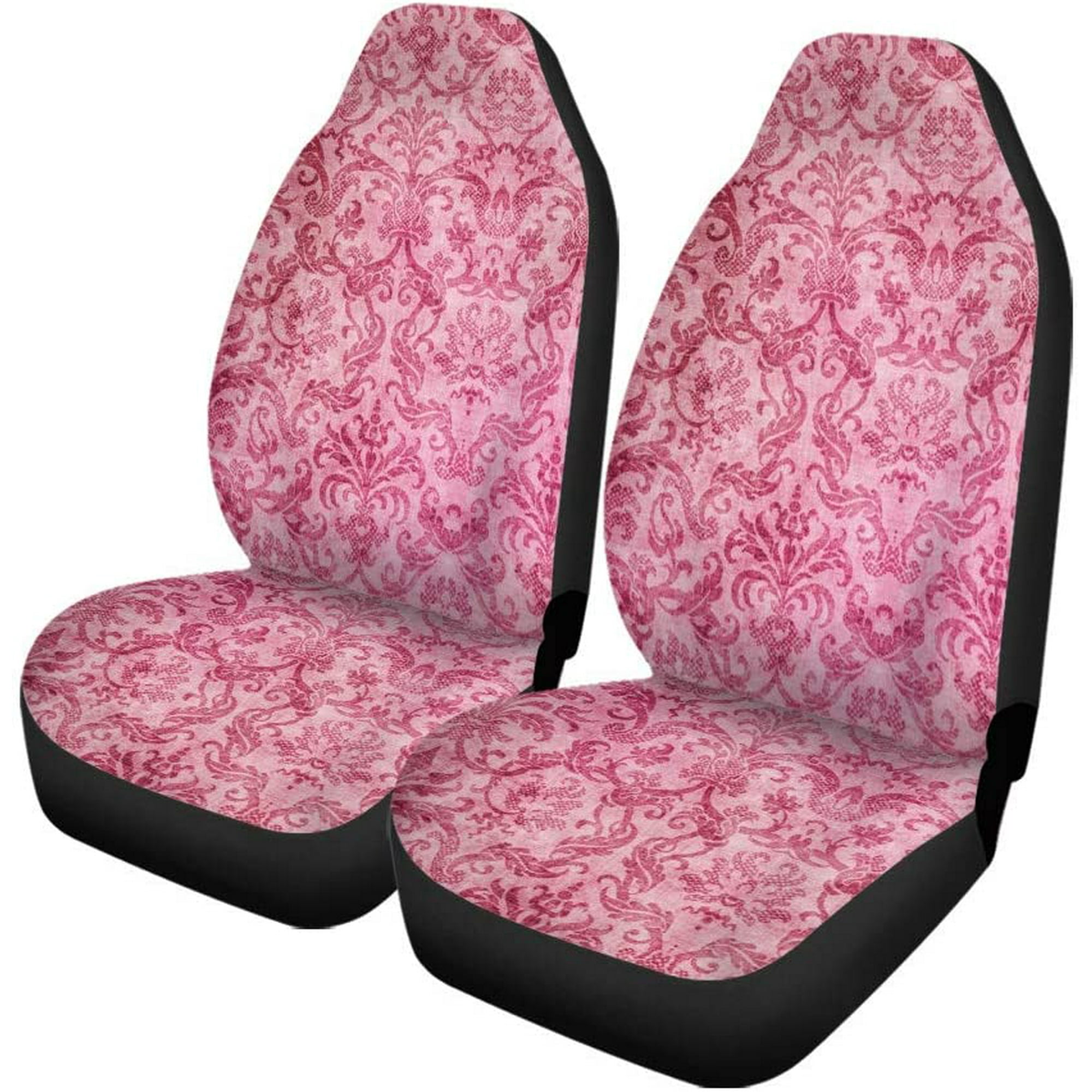 RYLABLUE Set of 2 Car Seat Covers Damask Tapestry Universal Auto Front Seats Protector Fits for Car SUV Sedan Truck