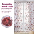 thumbnail image 4 of Cortina transparente para ventana con estampado de rosas románticas de 1x2m para hogar, Hotel, balcón decorativo, cortina transparente (rojo), 4 of 8