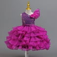 thumbnail image 5 of XEGLSBU Dresses for Girls 7-8 Girls Sequin off Shoulder Party Dress Tiered Short Tutu Skirt For Purple Size 5-6 Years, 5 of 6