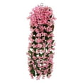 thumbnail image 2 of Artificial Hanging Flowers for Outdoor, 2.3ft Violet Ivy Fake Hanging Plant Flower for Home Wedding Garden Yard Hanging Baskets Wisteria Garland Orchid Bunch Decoration, 2 of 8