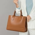 thumbnail image 6 of Genuine Leather Cowhide Tote Bag, Women's Smooth Leather Shoulder Crossbody Purse, 6 of 10