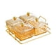 thumbnail image 1 of Platos para servir divididos Plato para frutos secos 4 compartimentos Cuencos extraíbles con tapa Marrón, 1 of 9