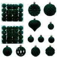 thumbnail image 2 of 48Pcs 3.14Inch Large Christmas Ball Ornaments Vintage Christmas Plastic Ball Ornaments Flocked Tree Hanging Decoration for Xmas Party Wedding Home Decorations, Dark Green, 2 of 3