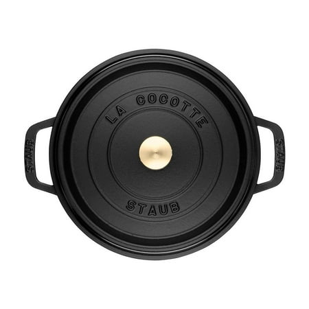 Staub - Cast Iron 9-qt Round Cocotte - Black Matte