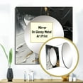 thumbnail image 3 of Designart "Delicate Beloved Gilt Abstract Wave On Black I" Abstract Painting Square Mirror For Wall Decor - Large Gold Square Printed Wall Mirror Art - Wall Mounted Square Large Mirror, 3 of 5