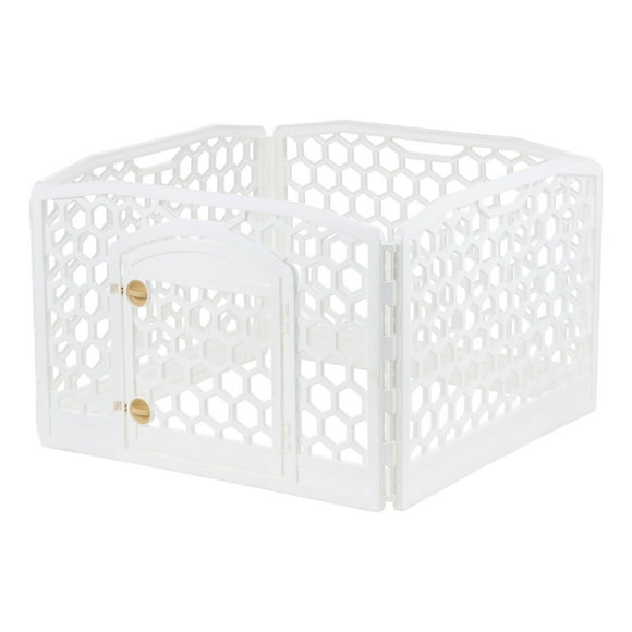IRIS 61 cm (24 in) Dog Exercise Playpen White 4-Panel