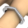 thumbnail image 2 of Dazzlingrock Collection 0.33 Carat (ctw) 14k Round Diamond Ladies Anniversary Wedding Band Enhancer Guard Chevron Ring 1/3 CT, White Gold, Size 8, 2 of 3