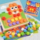 thumbnail image 5 of Montessori Nail Peg Board, Learning Educational Jigsaw Board Puzzle Games Pegged Puzzles para Niñas 2 de Edad Bebé Niño Pequeño animales Baoblaze Tablero perforado de clavos de hongos, 5 of 8