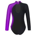 thumbnail image 4 of TSSOE Leotards for Girls Gymnastics Activewear Tank Unitard with Shorts Fitness Outfit Long Sleeve Purple 10, 4 of 7