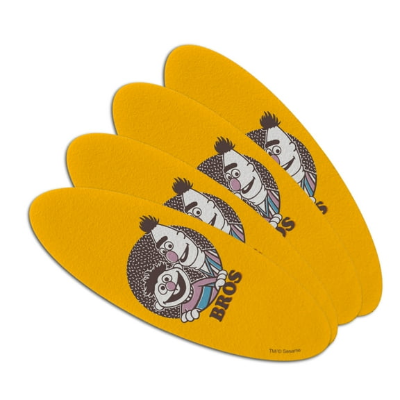 Sesame Street Bert and Ernie Bros Double-Sided Oval Nail File Emery Board Set 4 Pack