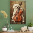 thumbnail image 2 of Maltese Dog Stretched Canvas Size 8x12 Cello Canvas – Funny Maltese Dog Team Player Wall Art, Ideal Gift Cello , Dog Owner, 2 of 5