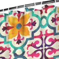 thumbnail image 3 of Yellow Ethnic Floral Pattern Shower Curtain 72"x72" ,Bathroom Decorative Shower Curtains Set with 12 Hooks,Modern Waterproof Washable Shower Curtain, 3 of 6