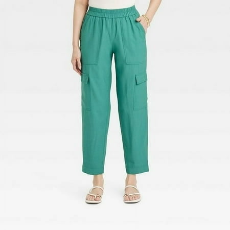 Women s High-Rise Ankle Cargo Pants - A New Day™ Green XL