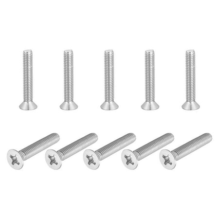 

Uxcell 5/16-18x2 Flat Head Machine Screws Phillips 304 Stainless Steel Bolts 10 Pack