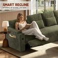 thumbnail image 5 of FFH 108" Sectional Sofa with Pull Out Bed, Recliner and Storage Chaise, L-Shaped Modern Couch, Living Room Furniture Sets, Green, 5 of 10